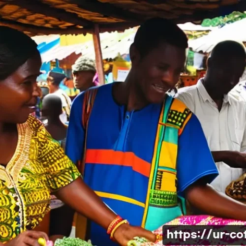 Home 11 코트디부아르 여행 안전 정보 - **Prompt 1: Bustling Abidjan Market Scene**
"A vibrant, bustling outdoor market in Abidjan, Côte...