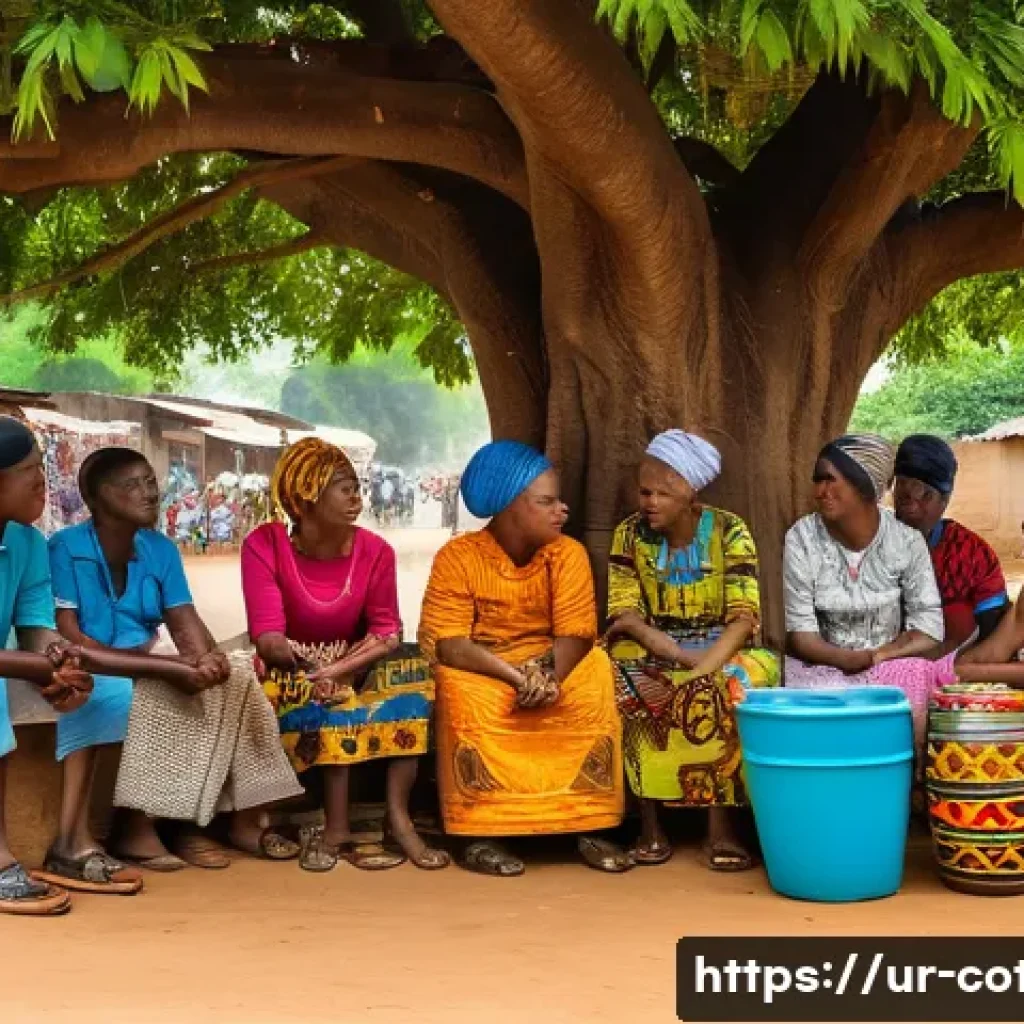코트디부아르 언어와 프랑스어 사용률 - A vibrant street scene in Côte d’Ivoire showcasing a diverse group of people from various ethnic bac...